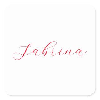 Professional classical handwriting name custom square sticker