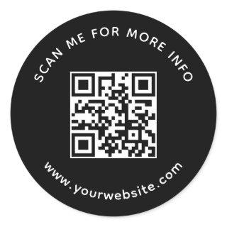 Professional Company QR Code Scan Me For More Info Classic Round Sticker