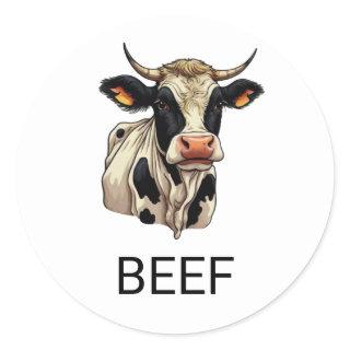 Professional Custom Beef Wedding Meal Choice   Cla Classic Round Sticker
