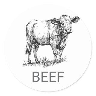 Professional Custom Beef Wedding Meal Choice   Cla Classic Round Sticker