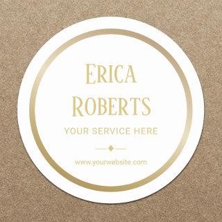 Professional Gold Border Business Promotional Classic Round Sticker