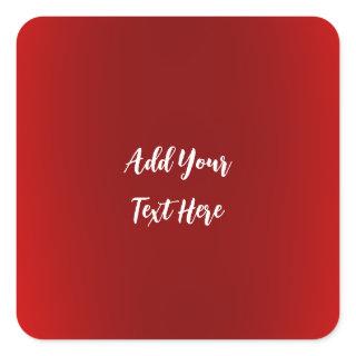 Professional handwriting add text modern red square sticker