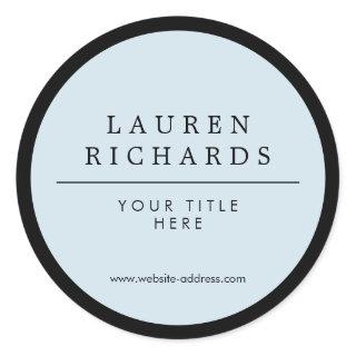 Professional Luxe Black and Blue Classic Round Sticker