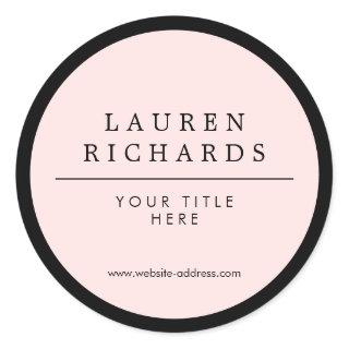 Professional Luxe Black and Pink Classic Round Sticker