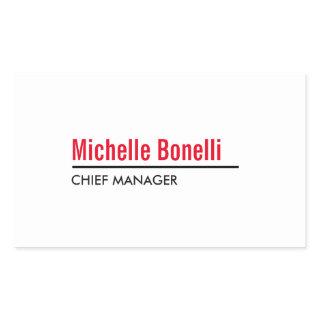Professional Minimalist Simple White Modern Plain Rectangular Sticker