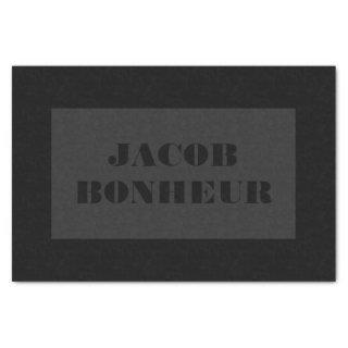 Professional Modern Name | Dark Grey & Black Tissue Paper
