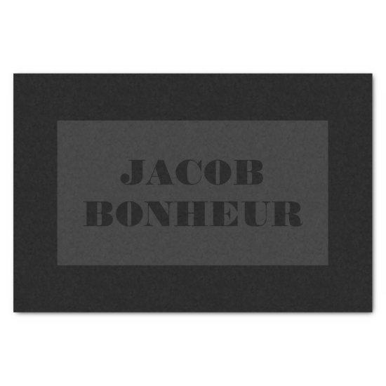 Professional Modern Name | Dark Grey & Black Tissue Paper