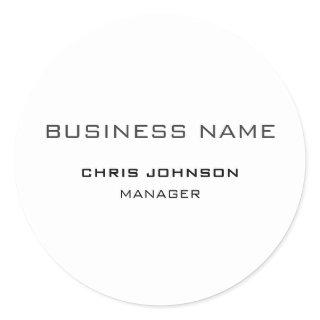 Professional Modern Plain Simple Classic Round Sticker