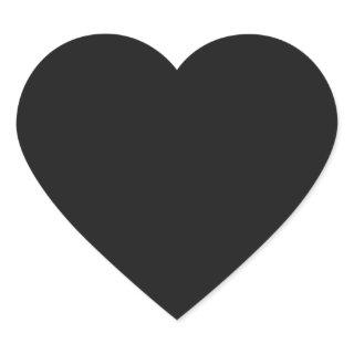 Professional Onyx Black Color | Classic Elegant  Heart Sticker