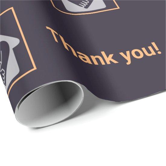 Professional Purple & Orange Custom Logo Thank You