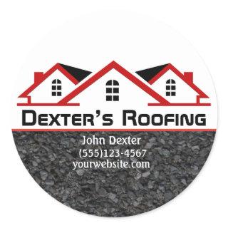 Professional Roofing Company Construction Business Classic Round Sticker