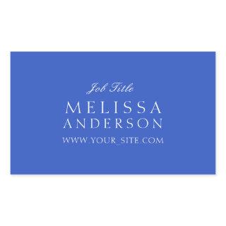 Professional Typography Cerulean Blue Rectangular Sticker