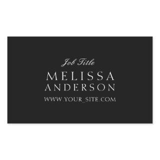 Professional Typography Elegant Black Rectangular Sticker