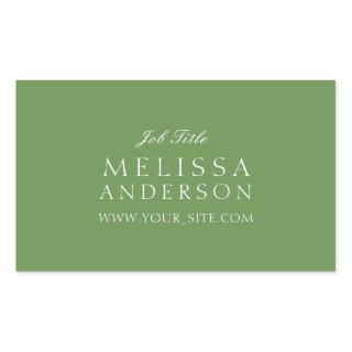 Professional Typography Moss Green Rectangular Sticker