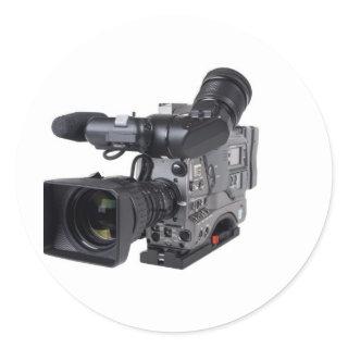professional video camera classic round sticker