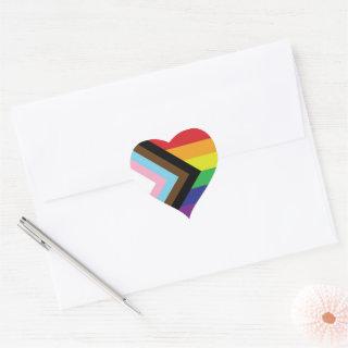Progressive LGBTQIA Flag Heart Sticker