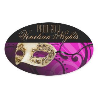 Prom 2011 Venetian Nights Masquerade Party Oval Sticker