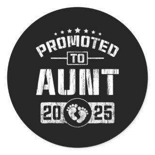 Promoted To Aunt Est. 2025 Funny Soon To Be Aunt  Classic Round Sticker