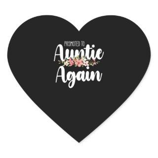 Promoted To Auntie Again Heart Sticker