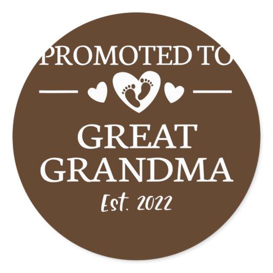 Promoted To Great Grandma 2022 New Great Grandma Classic Round Sticker