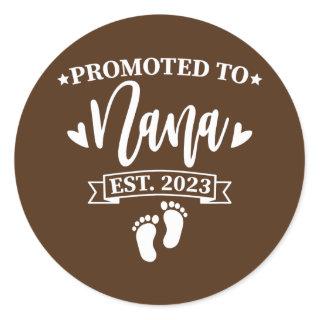 Promoted to Nana est 2023 New Grandmother Mothers Classic Round Sticker