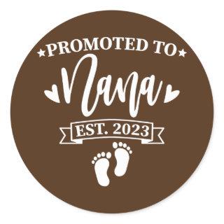 Promoted to Nana est 2023 New Grandmother Mothers Classic Round Sticker