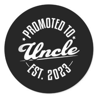 Promoted to Uncle 2023 Pregnancy Reveal Soon to Classic Round Sticker