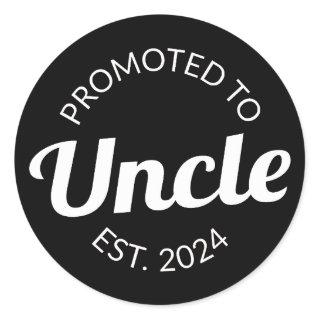 Promoted To Uncle Est. 2024 I Classic Round Sticker