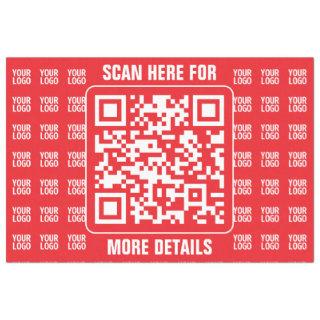 Promotional QR code (editable) with Logo Pattern Tissue Paper