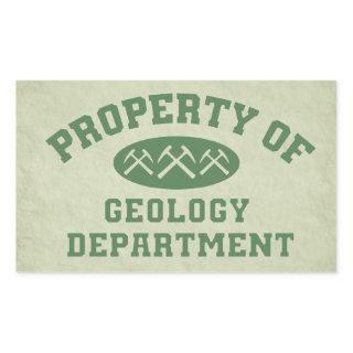 Property Of Geology Department Rectangular Sticker