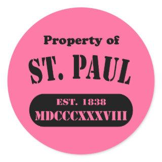 Property of St. Paul Classic Round Sticker
