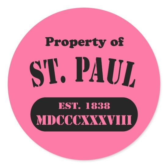 Property of St. Paul Classic Round Sticker