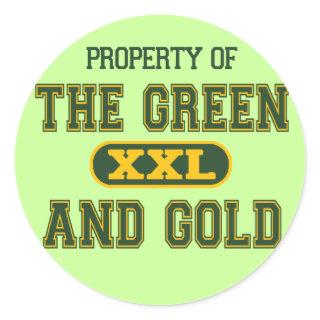 Property of The Green and Gold1 Classic Round Sticker