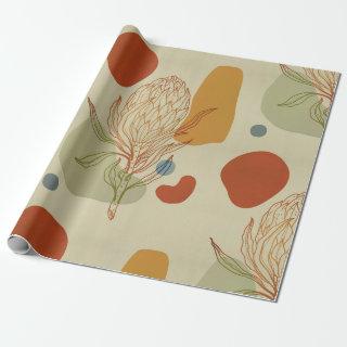 Protea Line Abstract Shapes Trendy Botanical