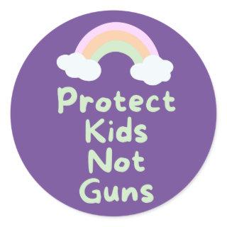 Protect Kids Not Guns Word Art  Classic Round Sticker