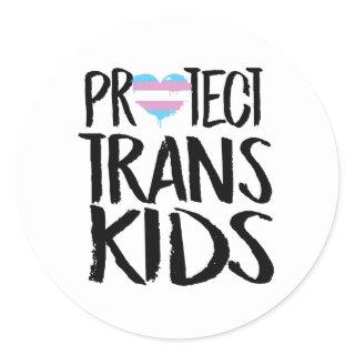 PROTECT TRANS KIDS CLASSIC ROUND STICKER