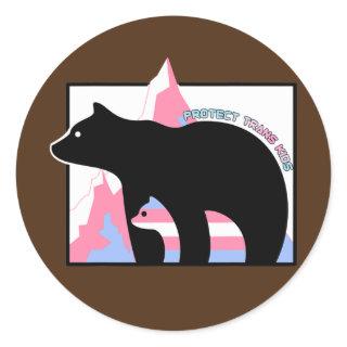 Protect Trans Kids Mama Bear Transgender  Classic Round Sticker