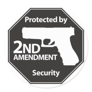 Protected by 2nd Amendment Classic Round Sticker