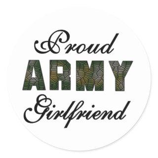 Proud Army Girlfriend Classic Round Sticker