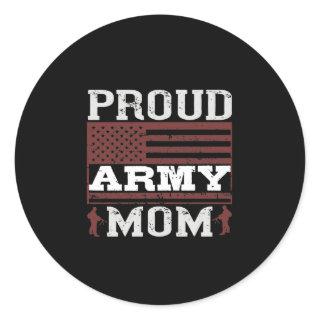 Proud Army Mom Classic Round Sticker