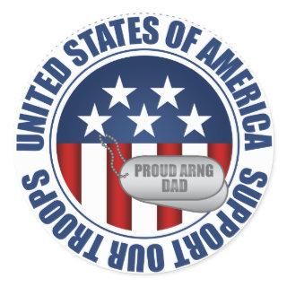 Proud Army National Guard Dad Classic Round Sticker