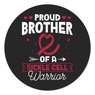 Proud Brother Of A Sickle Cell Warrior Sickle Cell Classic Round Sticker