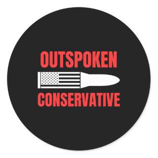 Proud Conservative Republican Anti-Liberal Gun Own Classic Round Sticker