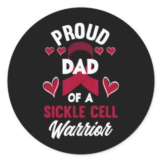 Proud Dad Of A Sickle Cell Warrior Sickle Cell Awa Classic Round Sticker