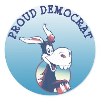 Proud Democrat Political Party Donkey Classic Round Sticker