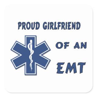 Proud EMT Girlfriend Square Sticker