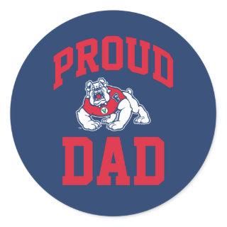 Proud FSU Bulldog Dad Classic Round Sticker
