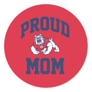Proud FSU Bulldog Mom Classic Round Sticker