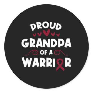 Proud Grandpa Of A Sickle Cell Warrior Sickle Cell Classic Round Sticker
