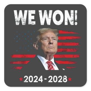 Proud Maga President Trump Won Inaguration Day  Square Sticker